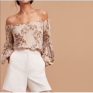 Aritzia Wilfred Floral Smocked Talence Blouse